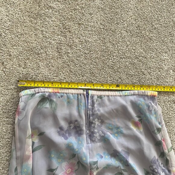 Vintage 90s Bentley Chiffon Lavender Lilac Floral Fairy Flowy Maxi Skirt XL - Picture 7 of 7